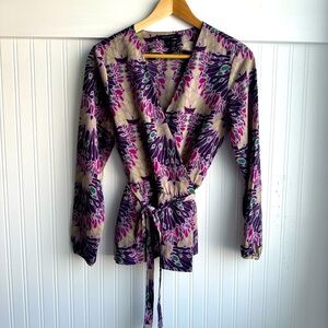 Banana Republic true wrap blouse plum jewel tone